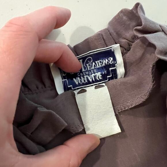 Vintage Lavender Purple Soft Lightweight Bow Tie Blouse Size Medium - Picture 7 of 12